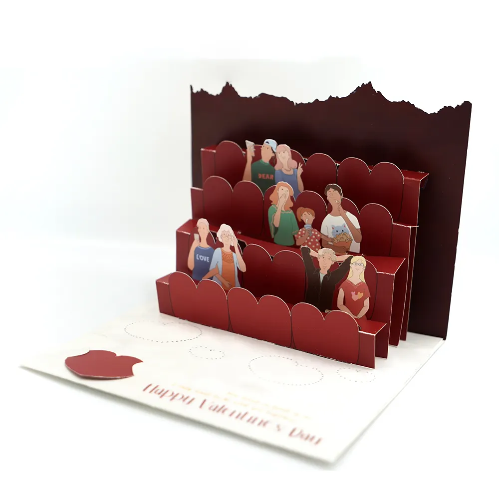 Cinema Music Valentine Greeting Card Good Price 3D Pop Up Cards 3D For Valentines Day Small Quantity Valentine'S Day Card