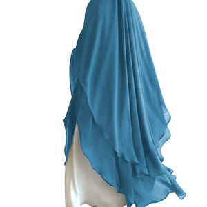 Nouveau Voile <span class=keywords><strong>de</strong></span> Prière Uni 2026 <span class=keywords><strong>de</strong></span> Fabrication Soignée pour Femmes Musulmanes, Modè<span class=keywords><strong>le</strong></span> Turc à Nouer sur la Tête, 2 Couches, Long Niqab en Chiffon Khimar - Product Image 3