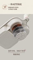 Poêle à frire 3-en-1 en titane de qualité supérieure, pour petit-déjeuner, œufs et burgers, épaissie et profonde, noir-or, fond plat, capacité 4L, compatible four