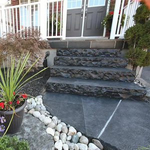 Villa Design personalizzato di lusso Hotel <span class=keywords><strong>Masion</strong></span> granito nero naturale scale all'aperto pietra - Product Image 3