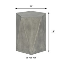 Table basse en MgO à facettes géométriques, colonne polyèdre, mobile, moderne, résistante aux intempéries, pour intérieur et extérieur, table d'appoint