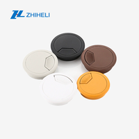 Passe-câble rond réglable en plastique ABS blanc pour bureau et bureau à domicile - Gestion des câbles