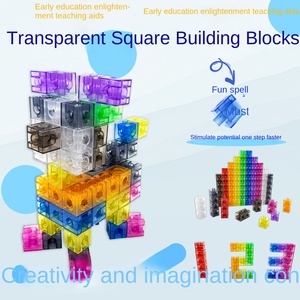 Cubes de liaison translucides - Jouet de construction pour les mathématiques précoce - Ensemble de 100 - Jouet de table lumineuse - Apprentissage primaire + préscolaire - Product Image 5