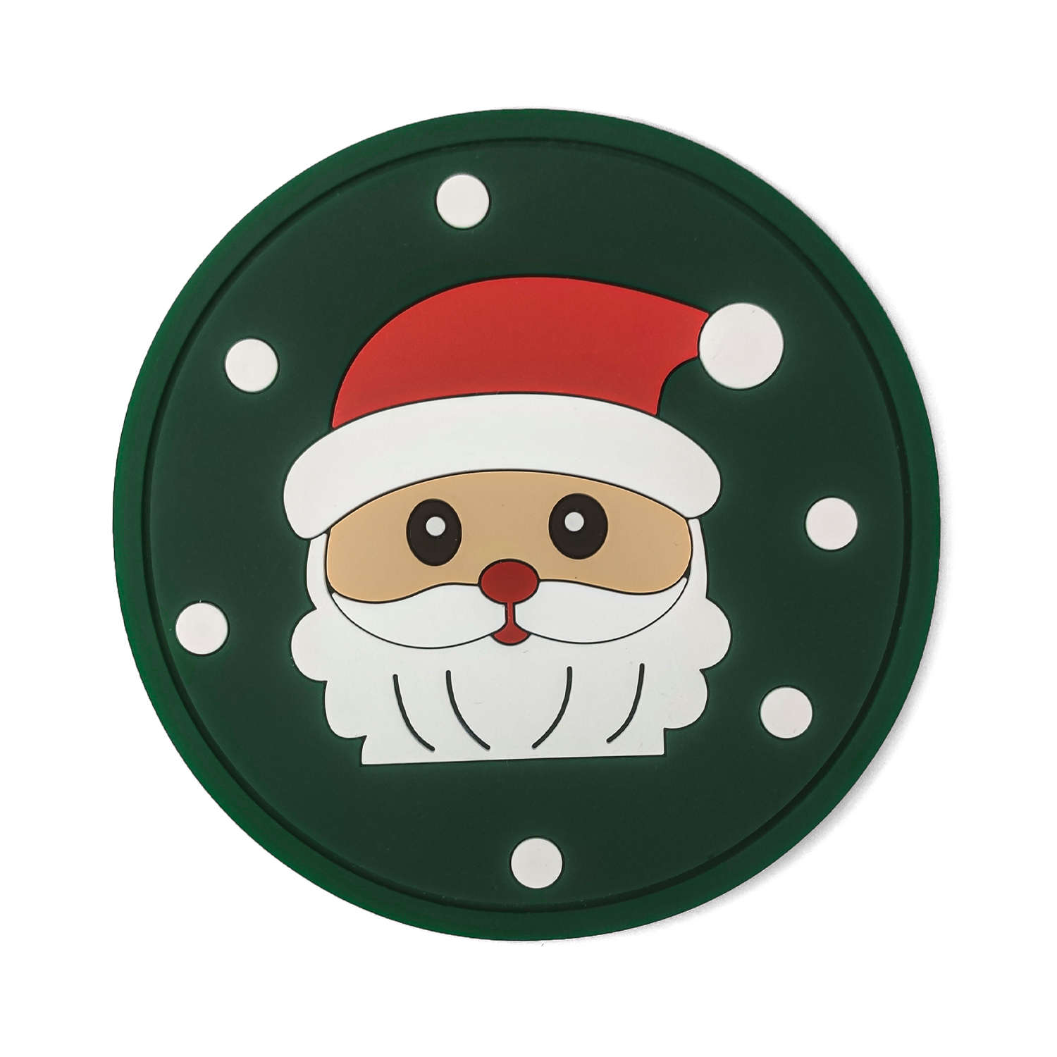 Hot Selling Natural Umwelt freundliche Custom Silikon Weihnachts untersetzer Mit Logo Soft Pvc Gummi Runde Weihnachts becher Matte