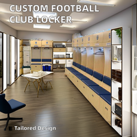 Casillero de gimnasio de club de fútbol de estilo personalizado, vestuario laminado compacto de madera HPL con estructura ensamblada de bloqueo de llave electrónica