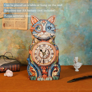 Reloj de Pared 3D con Forma de Gato, Modelo de Madera para Colgar en la Pared, Decoración de Escritorio Colorida, Regalo - Product Image 5