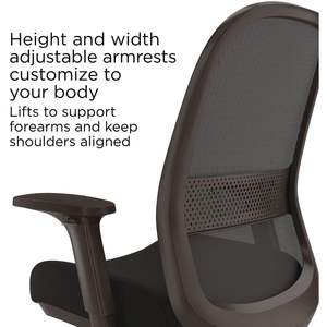 Alera Kempton Tabouret de bureau ergonomique avec dossier en maille, chaise de dessin technique réglable en hauteur avec accoudoirs réglables, repose-pieds et supports annulaires 275 - Product Image 5