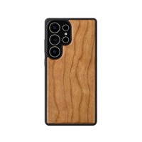 Casing ponsel kayu TPU, mewah Anti jatuh kayu untuk Samsung S25U penutup penuh timbul pelindung ponsel kayu untuk Samsung A55