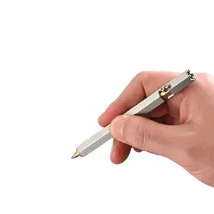 Hochwertiger Messing Metallstift Design Clip Action Pen Werbe logo Luxus Outdoor Tool Pen
