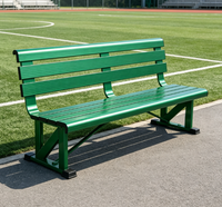Banc de sport extérieur tout en aluminium avec dossier en option pour terrains de tennis, écoles, aires de jeux, parcs publics