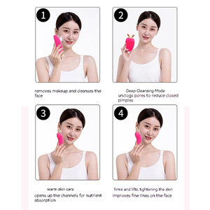 <strong>New</strong> 2024 Mini Electric Silicone Face Cleaning Brush Spa <strong>Ultrasonic</strong> Face Scrubber <strong>Massager</strong> Sonic Vibrating Facial Cleansing Brush
