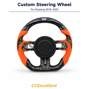 Volante de Fibra de Carbono Forjado Personalizado a <span class=keywords><strong>Precio</strong></span> de Fábrica CCExcellent para <span class=keywords><strong>Ford</strong></span> <span class=keywords><strong>Mustang</strong></span> S550 2018-2020, Volante con LED - Product Image 1
