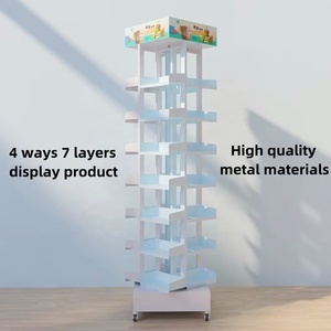 Supporto per espositore rotante in metallo per quaderni per bambini opuscoli libri da colorare cartoline deposito-libreria libreria - Product Image 3