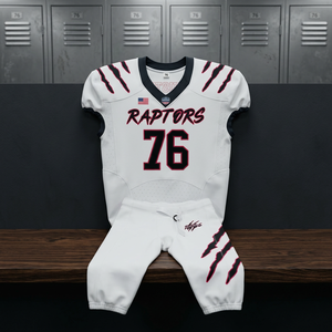 American Football Uniform Kit Men's Short sleeves Jersey Pants Set Sublimated Breathable Polyester V-Neck Athletic Fit - Product Image 1
