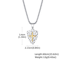 Collier Croix MECYLIFE Créatif Rétro Motif Écorce pour Hommes, Pendentif Tendance en Acier Inoxydable, Accessoire Chrétien Polyvalent