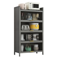 Support de rangement de cuisine personnalisé pour four à micro-ondes pour porte rabattable anti-poussière armoire outils et vaisselle en métal sur pied