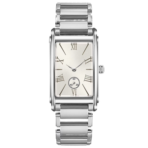 Charmant et moderne boîtier carré de montre fille classique en acier inoxydable 316L avec un bracelet en cuir de veau bleu lac U3024 - Product Image 6