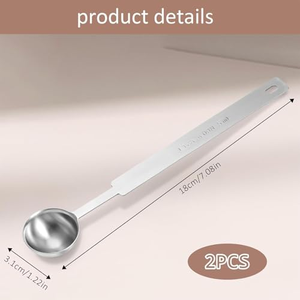 Cuillère doseuse individuelle en acier inoxydable avec long manche, 5 ml (1 cuillère à café) ou 1/3 cuillère à soupe, modèle personnalisé - Product Image 2