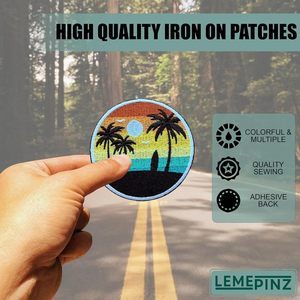 แผ่นปักลายชายหาด CustomSunset ขนาด 3 นิ้ว รีดติดหรือเย็บติด สำหรับตกแต่งกระเป๋า - Product Image 4