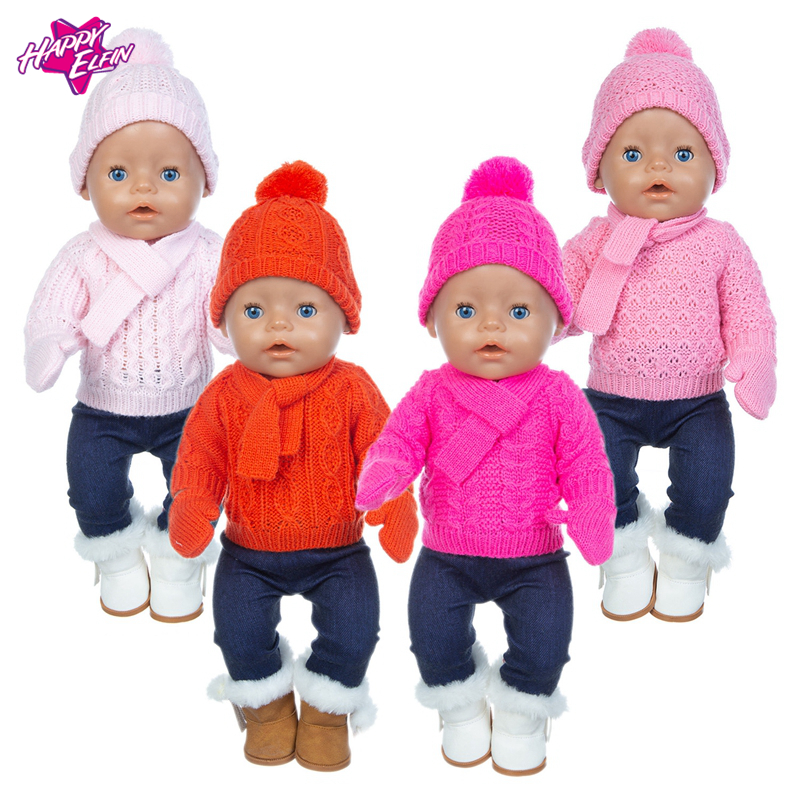Кукла с красным свитером может быть настроена для куклы различных цветов, свитер для куклы, Однотонный свитер, костюм из шести предметов