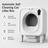 Bac à litière intelligent pour chat avec caméra HD, surveillance par application, reconnaissance multi-chats et élimination des odeurs pour la vente en gros