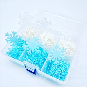 Papillons, fleurs et flocons de neige en papier <span class=keywords><strong>comestible</strong></span> pour décorations de gâteaux pour les fêtes de Thanksgiving et de Noël - Multicolores - Product Image 6