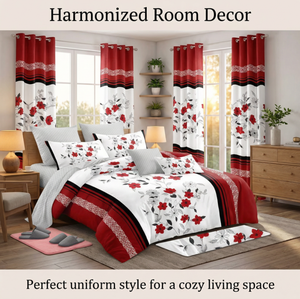 <span class=keywords><strong>ชุด</strong></span>เครื่องนอนพิมพ์ลายหรูหรา 12 ชิ้น พร้อมผ้าม่าน ปลอกหมอน ปลอกหมอนอิง-ผ้าปูที่<span class=keywords><strong>นอน</strong></span>โพลีเอสเตอร์ 100% ป้องกันรอยยับ - Product Image 1