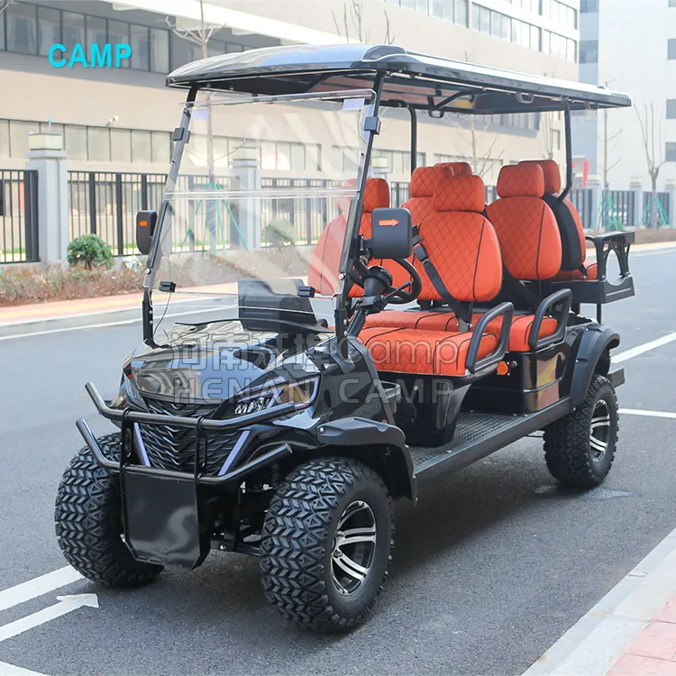 Çin özel fiyat lüks 72v lityum pil 6 koltuklu elektrikli Golf arabası gaz Buggy satılık