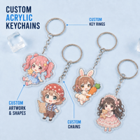 Porte-clés en acrylique, porte-clés en plastique, porte-clés anime en gros, petits porte-clés, breloques pour fans, idéaux pour les conventions et événements