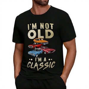 T-shirt pour homme « Je ne suis pas vieux, je suis un classique » avec imprimé voitures vintage, décontracté, manches courtes, col rond, coupe classique - Product Image 1