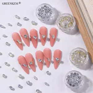 Commercio all'ingrosso Nail Claw Diamond Jewelry Peach Heart Round Horse Eye Square Water Drop Long T Nail Art strass