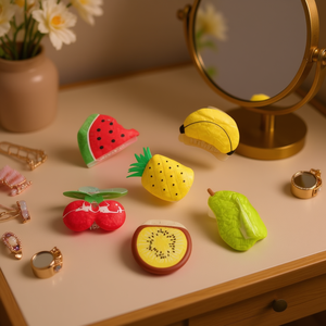 Fermagli per capelli Kaiqi a forma di frutta, 8 cm, design a cartoni animati, per uso quotidiano da parte delle donne, in plastica di alta qualità, confezione in sacchetto OPP. - Product Image 2