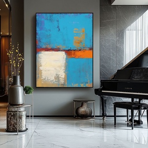 Peinture à l'huile abstraite texturée contemporaine, art sur toile fait main pour la décoration de chambre d'hôtel de luxe - Product Image 5