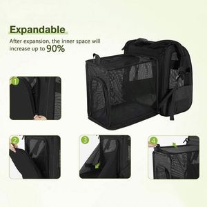 Sac à dos de voyage extensible et durable pour animaux de compagnie, respirant et portable, avec ouvertures frontales pour chiens et chats - Product Image 3