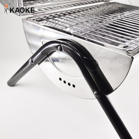 KAOKE Barbecue pliable de 15 pouces, barbecue portable en acier inoxydable, barbecue de camping, barbecue extérieur à double baril, barbecue au charbon de bois