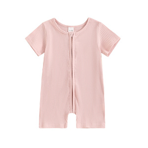 Combinaison bébé fille en coton et élasthanne de qualité supérieure, lot de stock, été, nouveau-né, hiver, manches courtes, fermeture éclair - Product Image 4