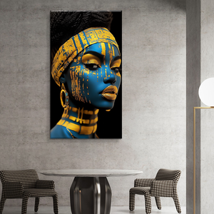 Gros bleu visage feuille <span class=keywords><strong>d</strong></span>'<span class=keywords><strong>or</strong></span> Sexy beauté Portrait affiche Art mural femme toile imprimée peinture pour mur <span class=keywords><strong>d</strong></span>écor à <span class=keywords><strong>la</strong></span> maison - Product Image 4