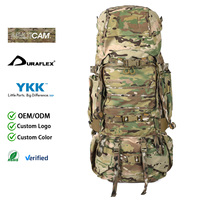 Sac à dos tactique 75L, sac à dos de trekking, MOLLE, cadre ergonomique léger pour l'entraînement, la chasse, le camping, la randonnée