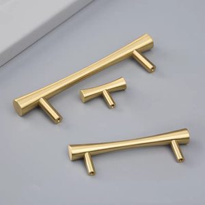 Poignées de meuble en laiton massif doré, style T, pour armoires et tiroirs de cuisine - Offre Spéciale - Product Image 6