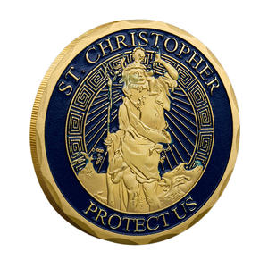 Pièce commémorative en métal Saint <span class=keywords><strong>Christophe</strong></span>, porte-bonheur de voyage, souvenir porte-bonheur, bénédiction portable - Product Image 2