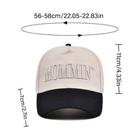 Gorra Trucker Mommin para Mujer, Bordada con la Palabra Mamá, Ajustable, de Tela No Tejida, Estilo Vintage de Dos Tonos para Uso Casual