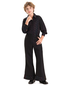 Conjunto de <span class=keywords><strong>Disfraz</strong></span> Vintage <span class=keywords><strong>Disco</strong></span> para Niños - Camisa Brillante de Poliéster de Manga Larga y Pantalones Acampanados para Fiesta de Halloween/Actuación en Escenario - Product Image 2