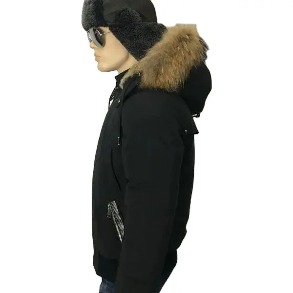 2024 stile canadese piumino cappotto corto di grandi dimensioni da esterno invernale personalizzato cappotto nero piumino d'oca per gli uomini