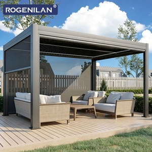 Pergola extérieure personnalisée Rogenilan en aluminium avec toit électrique intelligent et lames orientables pour maisons - Product Image 4