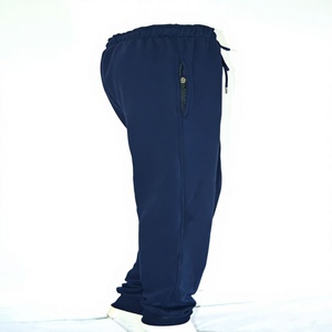 Pantalon évasé bleu marine pour femme, taille élastique, en polyester/coton French Terry, fournisseur OEM en gros, mode streetwear, vêtements de sport - Product Image 1