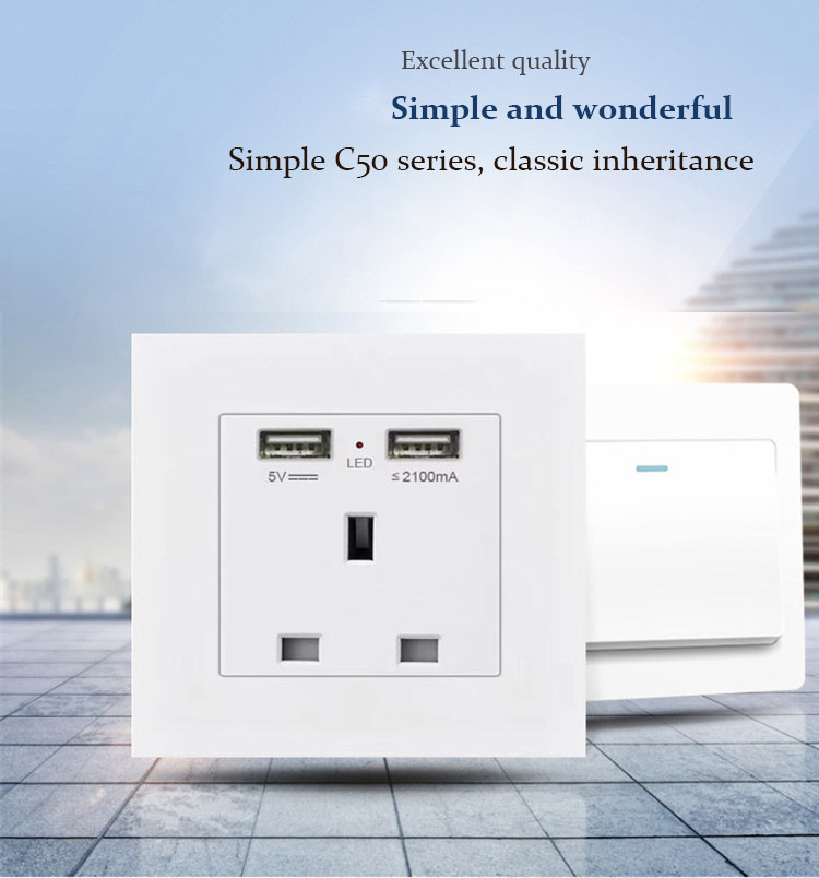 13A 86 single UK standard wall plug Hong Kong-style Macau socket a 3 pins wall mount switch power plug