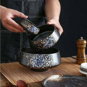 Tazón de Cerámica Creativo Pintado a Mano para Ensaladas, Tazón para Fideos Lamian, para el Hogar o Restaurantes, con Platos - Product Image 6