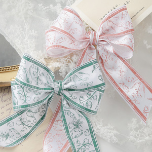 Nine-Colored Ribbon Floral Satin Ribbon 1-1/2 Inch Double Face Printed Craft Decoration Europe And America Style - Product Image 3