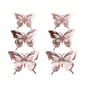 Mariposa Decorativa Oro Rosa, 6 Piezas, Decoración de Pared con Mariposas, Decoración para Fiestas - Product Image 2