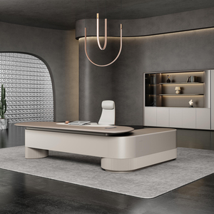 Scrivania Direzionale in Legno con Ampio Armadietto Laterale per Ufficio - Product Image 1